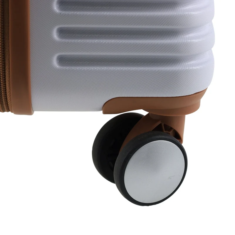 Pierre Cardin Medium Hardshell Suitcase and Beauty Case Set (White)