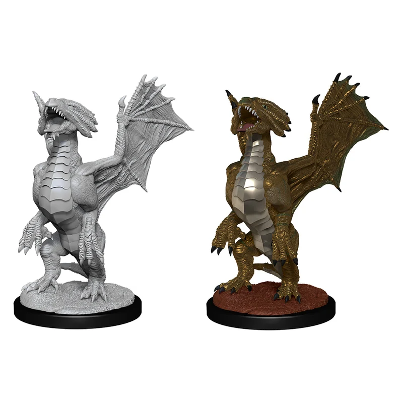 Wizkids D&D Nolzurs Marvelous Unpainted Miniatures Bronze Dragon Wyrmling & Pile of Sea Found Treasure
