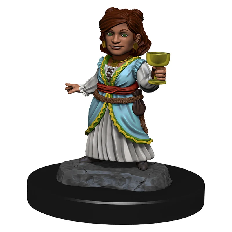 Wizards Of The Coast D&D Nolzurs Marvelous Unpainted Miniatures Silver Dragon Wyrmling & Female Halfling