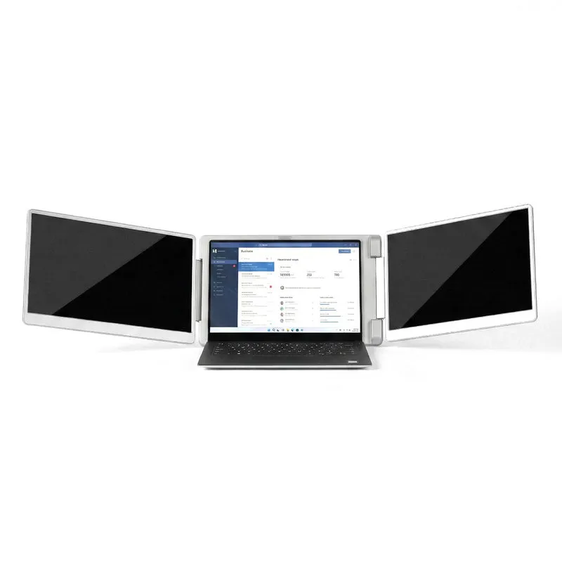 Devanti Triple Portable Monitor Laptop Screen Extender 15.6" Dual Display FHD IPS