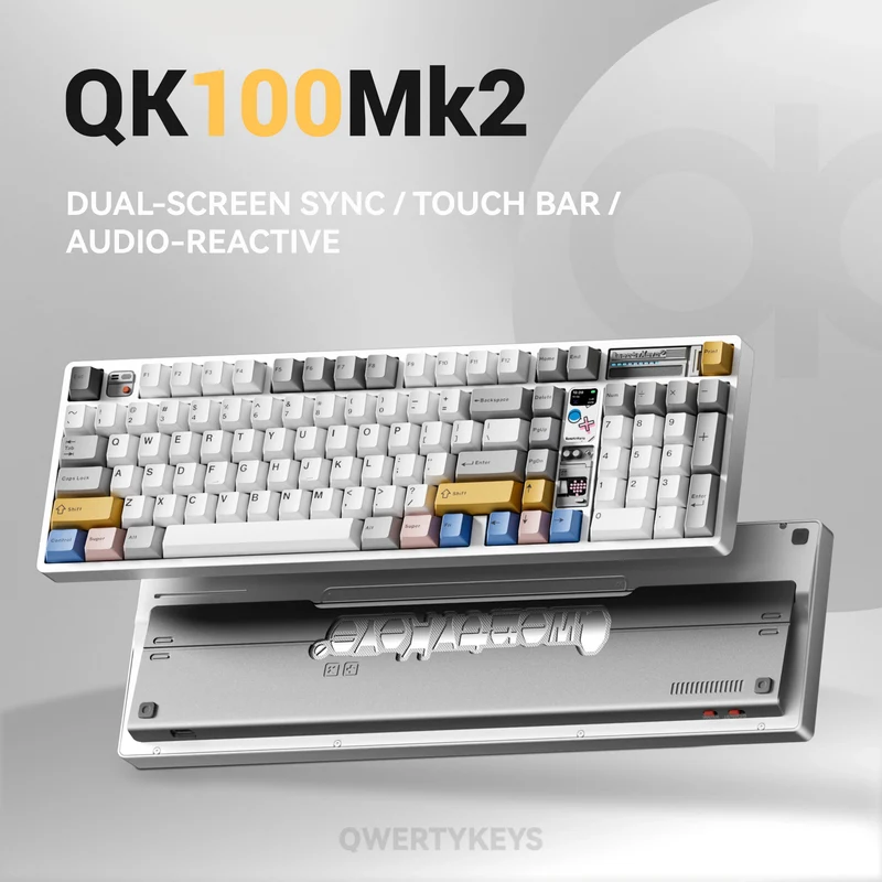 Qwertykeys QK100 Mk2 Prebuilt Wireless Mechanical Keyboard (Black Knight)
