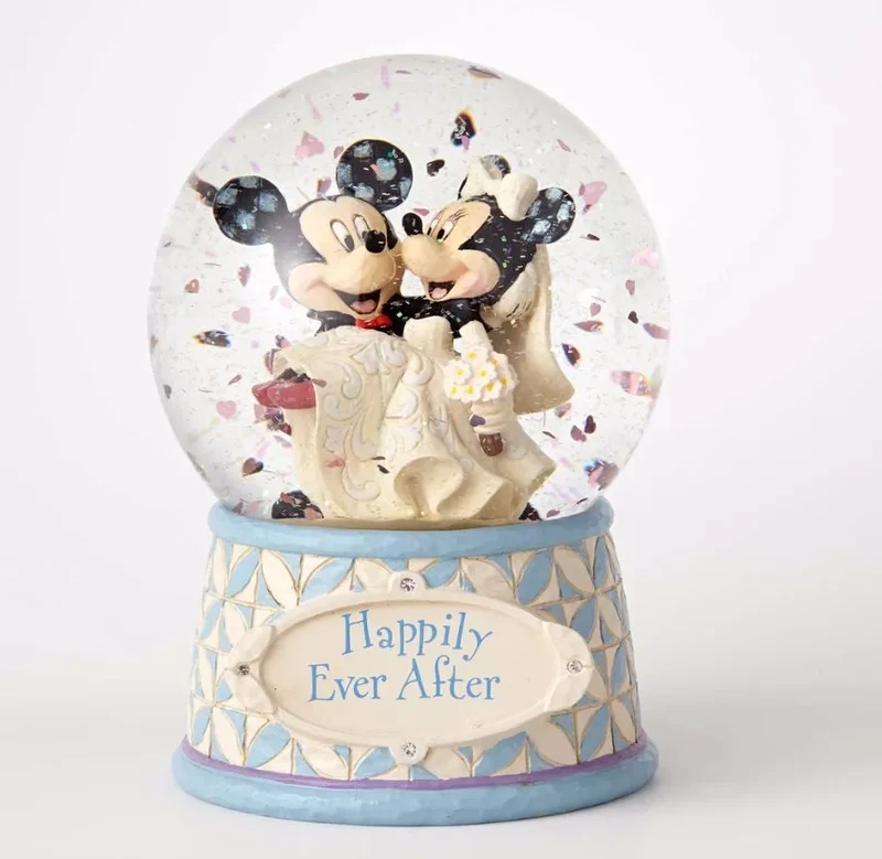 Jim Shore Disney Traditions Water Ball - Mickey and Minnie Mouse - Happily Ever After