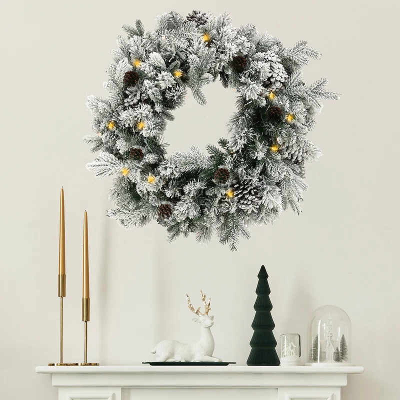 Christabelle LED Snowy Christmas Wreath 61cm
