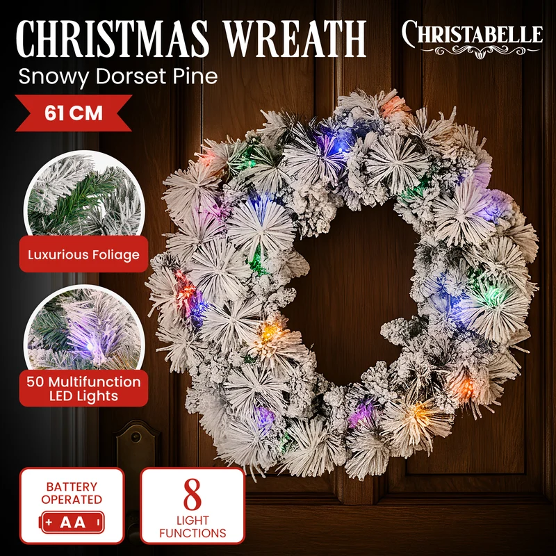 Christabelle 61cm Christmas Wreath with LED Lights