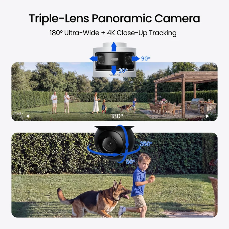 Reolink OMVI 3i PoE x2 Bundle RLN8-410 Triple-Lens Security Camera Auto Tracking