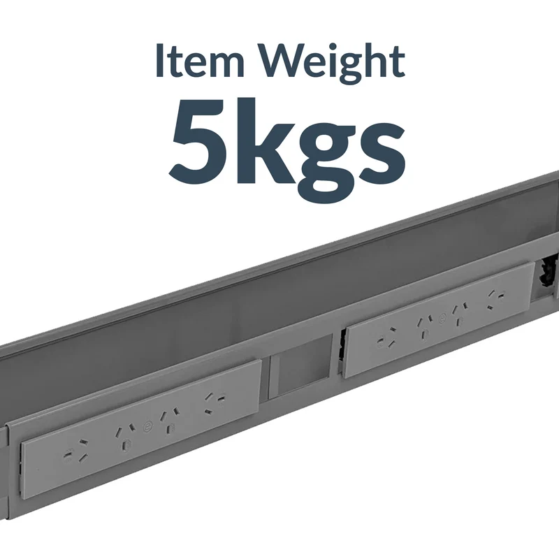 Desky Integrated Cable & Data Channel 10-Plug Matte Black