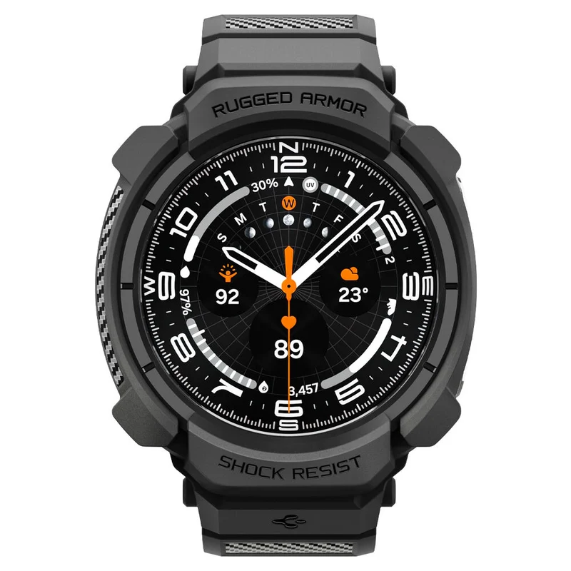 Spigen Galaxy Watch Ultra 2 47mm 2026 Rugged Armor Pro Band Case (Black)