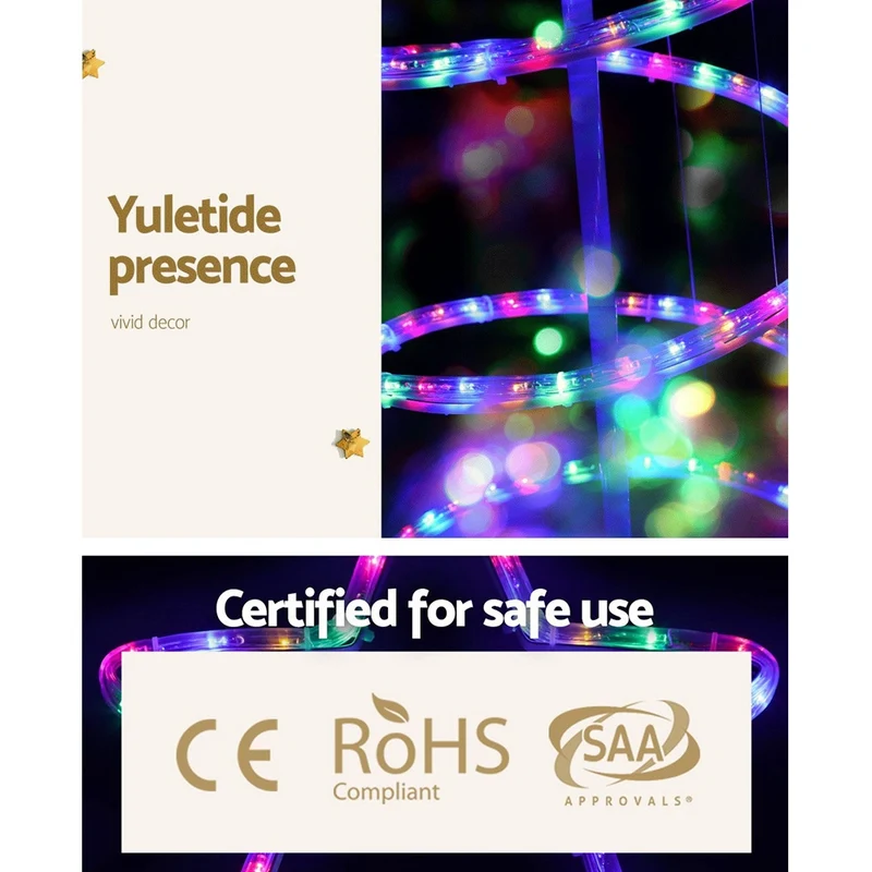 Jingle Jollys Christmas Lights 188cm Tree 288 LED Decorations
