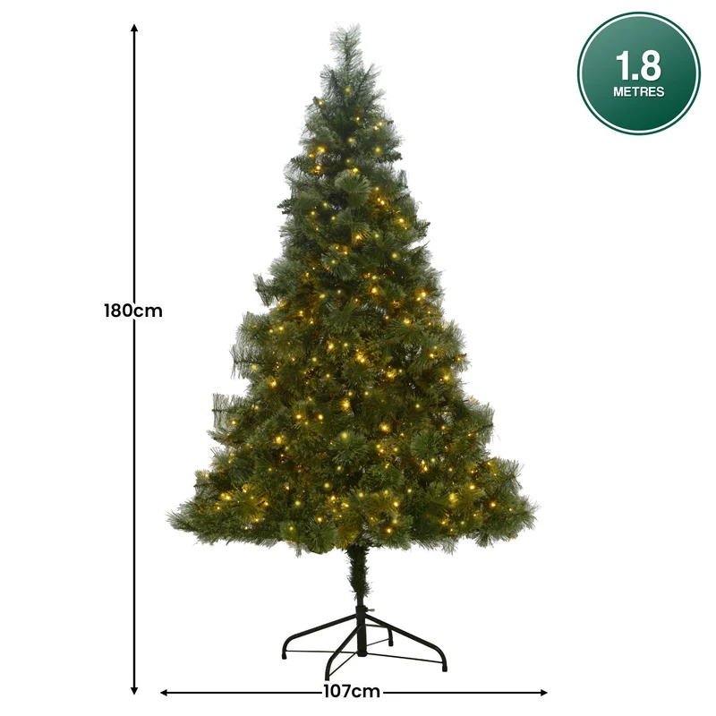 Christabelle 1.8m Christmas Tree Cashmere Pine 6ft Pre-Lit with LED Lights