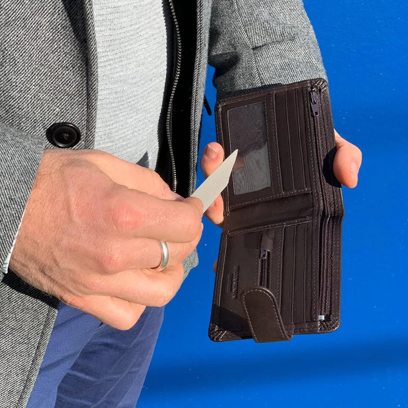 Milleni Men's Leather Card/Cash RFID Protected Tab Wallet 11cm Brown