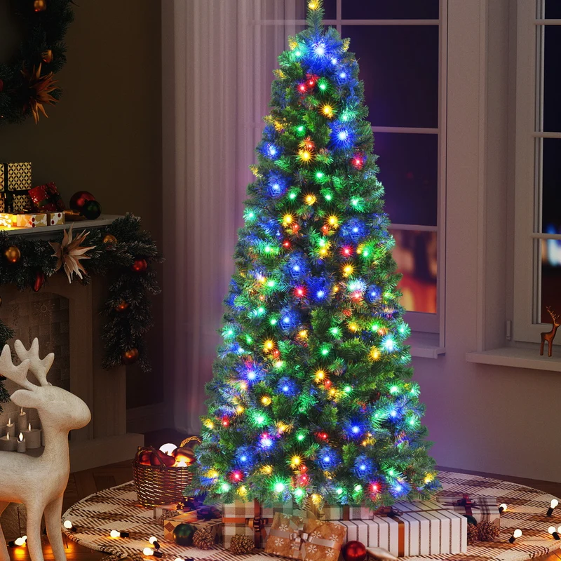 Jingle Jollys 1.8M Pre-lit Christmas Tree 9 Modes Dual Colour 200 LED Light Xmas