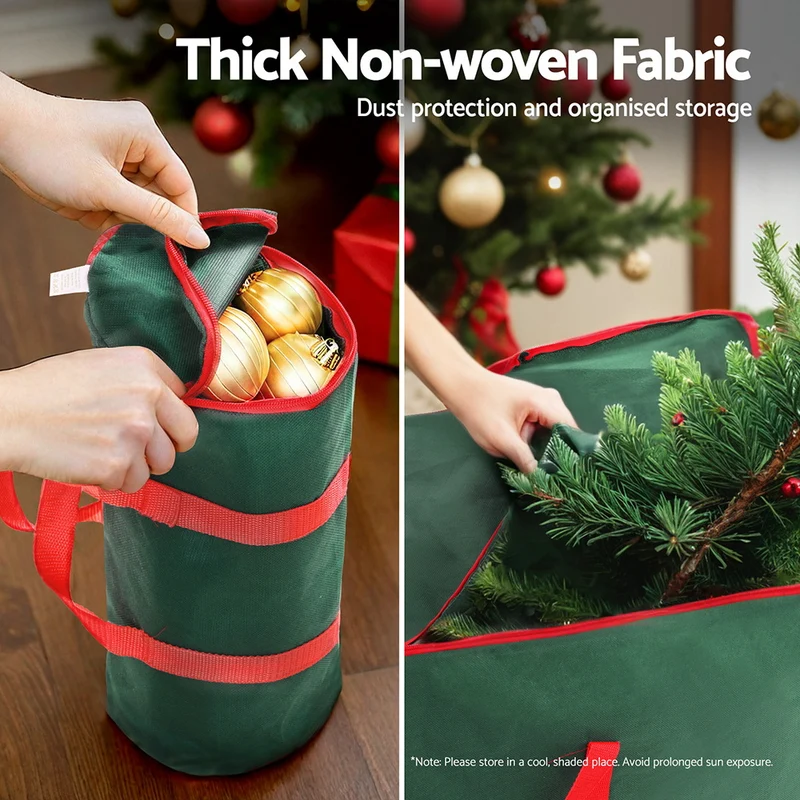 Jingle Jollys Christmas Tree Baubles Storage Bag Set Ornaments Container Box