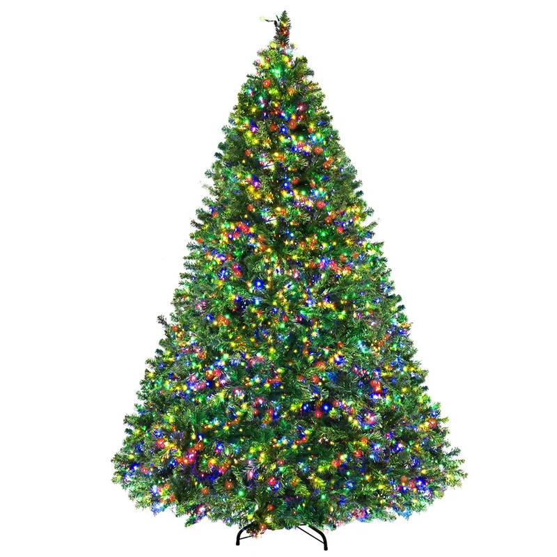 Jingle Jollys Christmas Tree 2.4M Xmas Tree Decoration 8 Light Mode Multi Colour