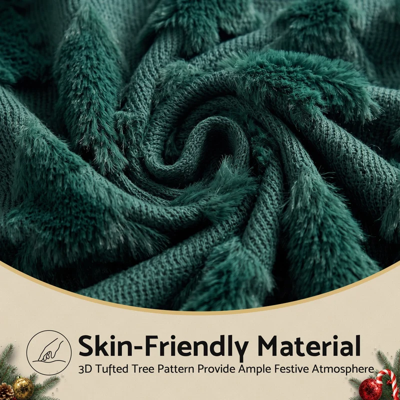 Jingle Jollys Christmas Tree Pillow Covers 2 Packs Cushion Covers Green