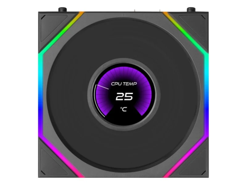 Lian Li Uni Fan TL Flex 1.8in LCD 2.4GHz Wireless 120mm ARGB Fan 3 Pack - Black (12TLLCD1F3B)