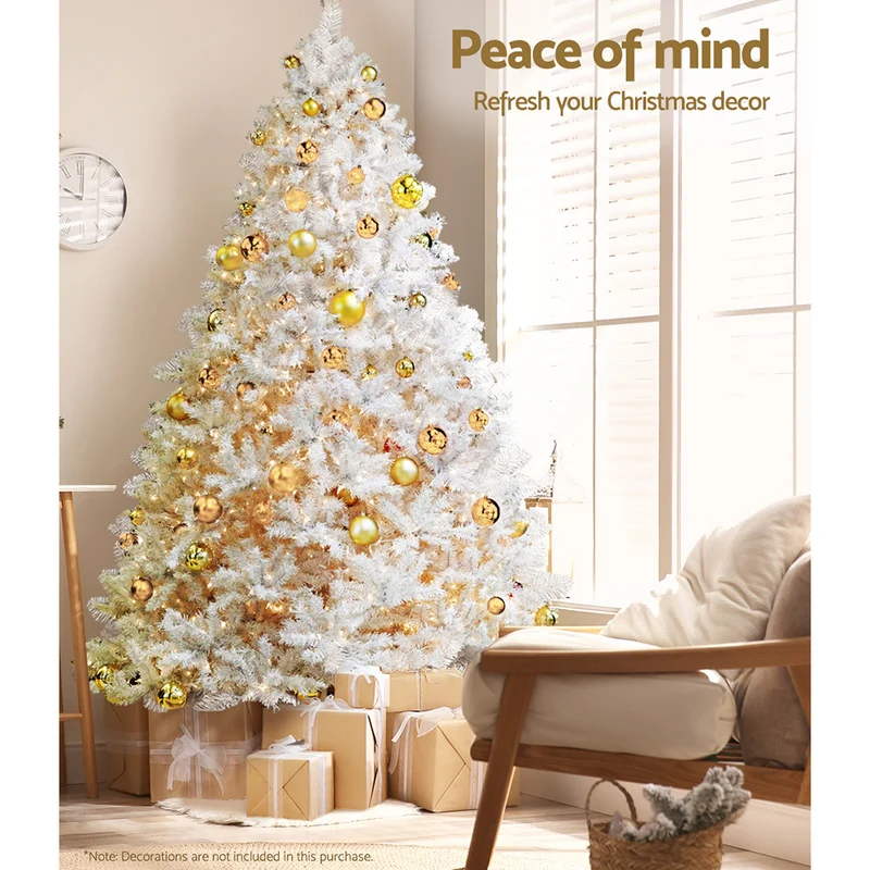 Jingle Jollys Christmas Tree 2.1m 1000 White Tips Xmas Tree Decorations