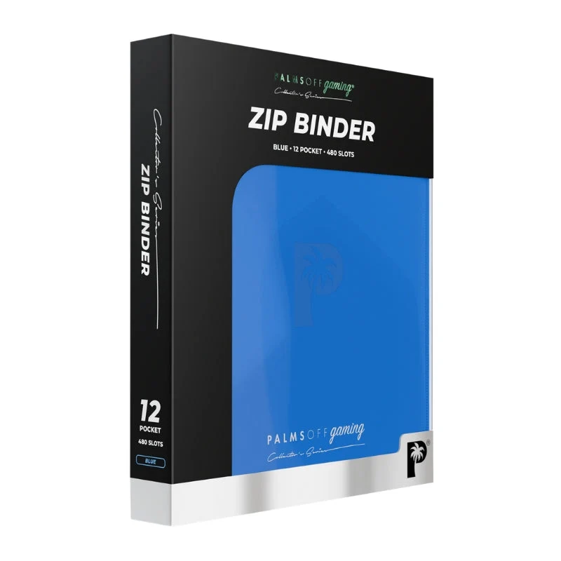 Palms Off Gaming Collector's Series 12 Pocket Zip Trading Card Binder - Blue