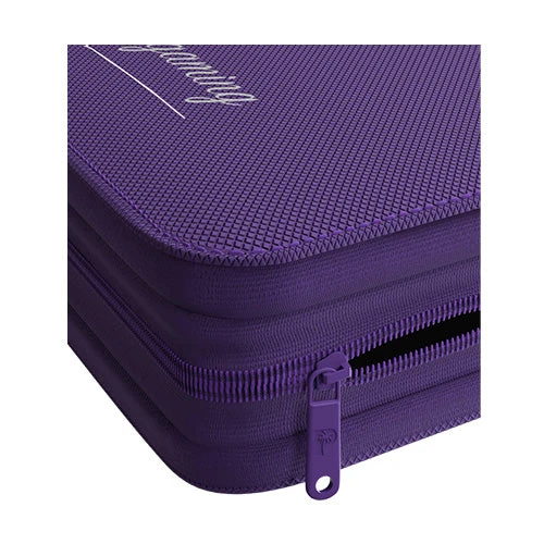 Palms Off Gaming Collector's Series 4 Pocket Card Loader TOP LOADER Clear Zip Binder - Purple