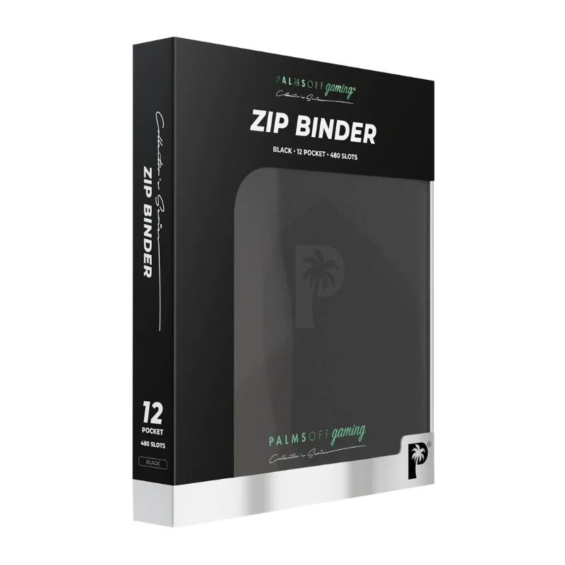 Palms Off Gaming Collector's Series 12 Pocket Zip Trading Card Binder - Black