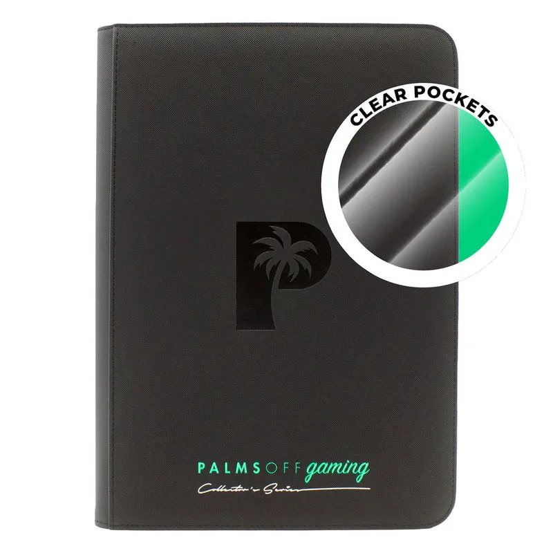Palms Off Gaming Collector's Series Card Loader TOP LOADER Clear Zip Binder - Black