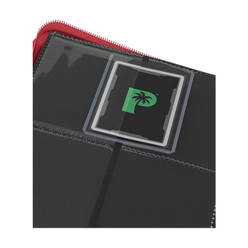 Palms Off Gaming Collector's Series 4 Pocket Card Loader TOP LOADER Clear Zip Binder - Red