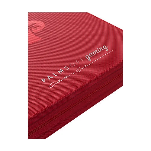 Palms Off Gaming Collector's Series 4 Pocket Card Loader TOP LOADER Clear Zip Binder - Red