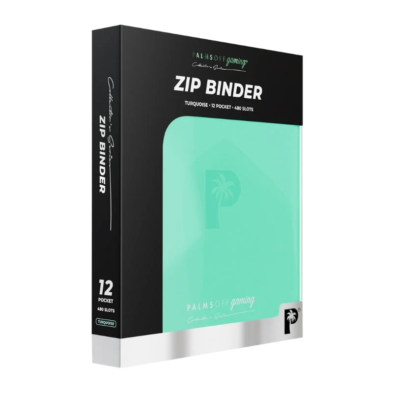 Palms Off Gaming Collector's Series 12 Pocket Zip Trading Card Binder - Turquoise