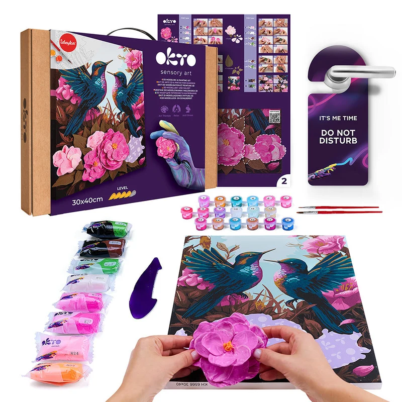 Okto 3D Modeling+Painting Kit 30x40cm - Hummingbirds in Love