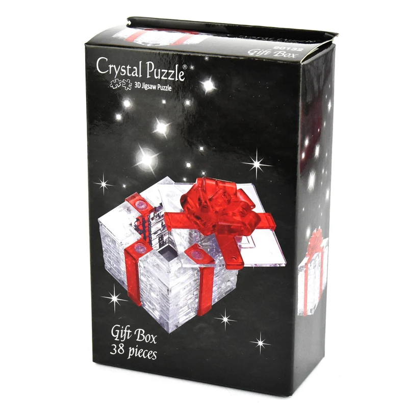 3D Red Ribbon Gift Crystal Puzzle