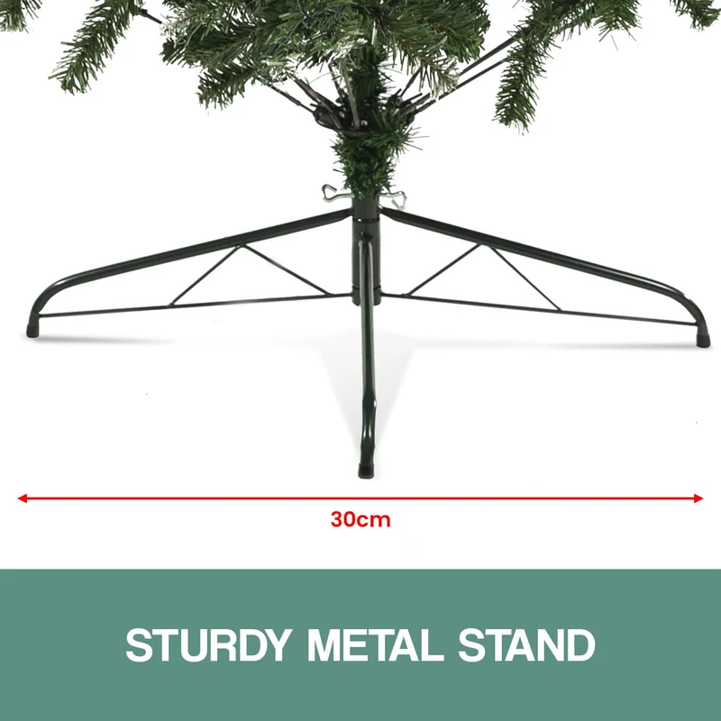 Christabelle 1.2m Pre-Lit LED Artificial Christmas Tree with Snow Tipped Needles Pine Cones Stand