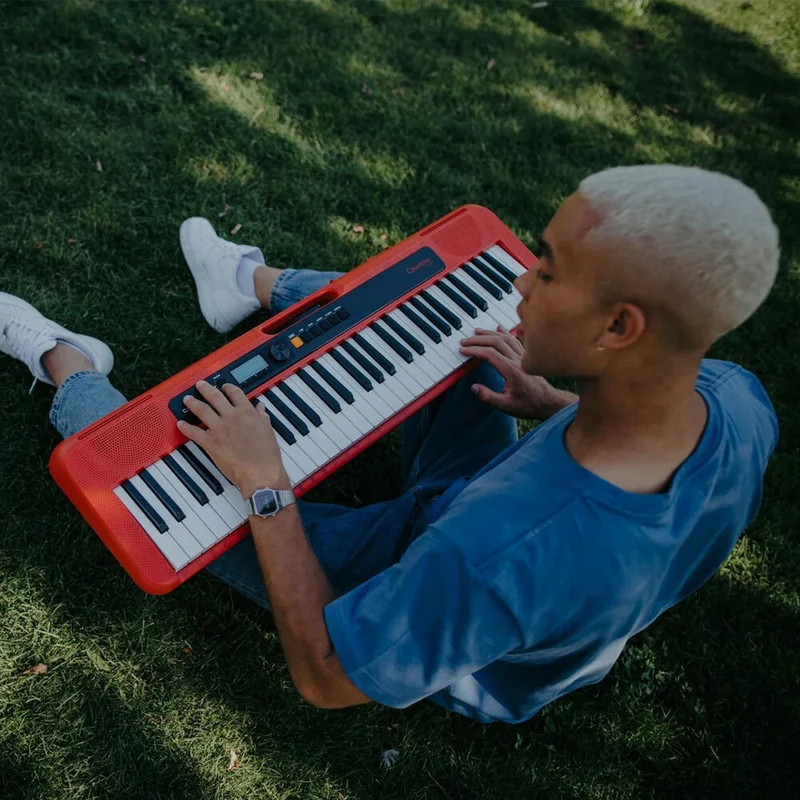 Casio Casiotone Ultra Compact 61-Note Portable Keyboard with USB - Red