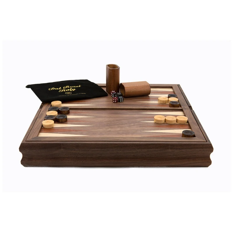 Dal Rossi Chess Checkers Backgammon Flip Board Walnut