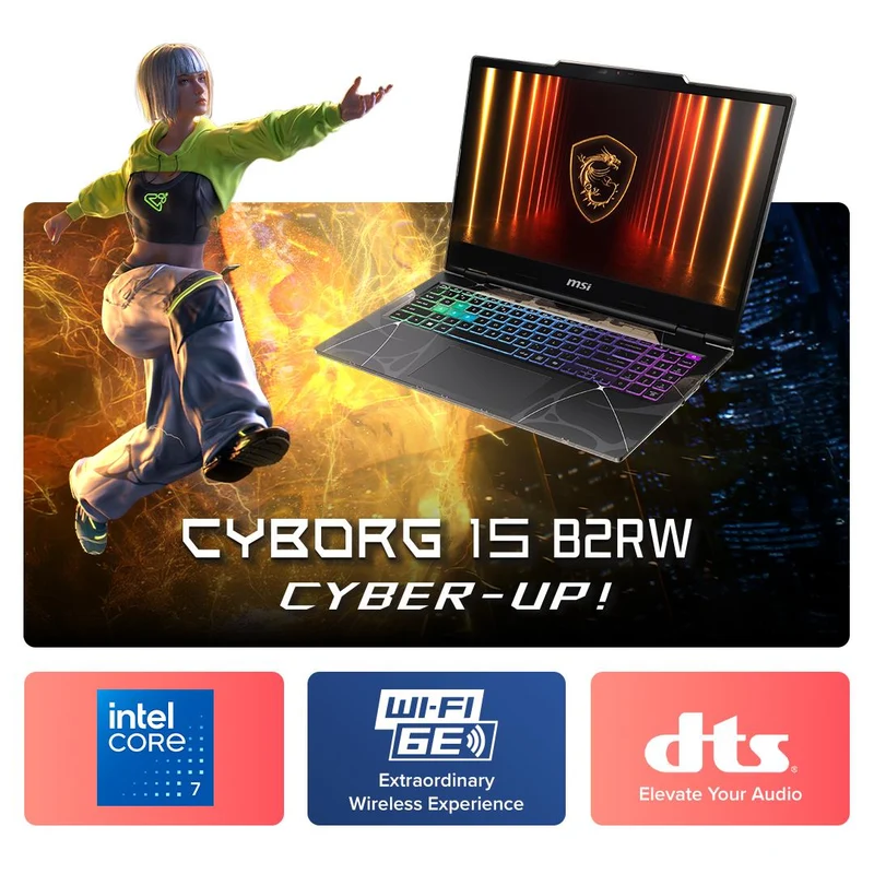 MSI Cyborg 15 15.6" FHD 144Hz Gaming Laptop (Intel Core 7 - 240H) [GeForce RTX 5050]