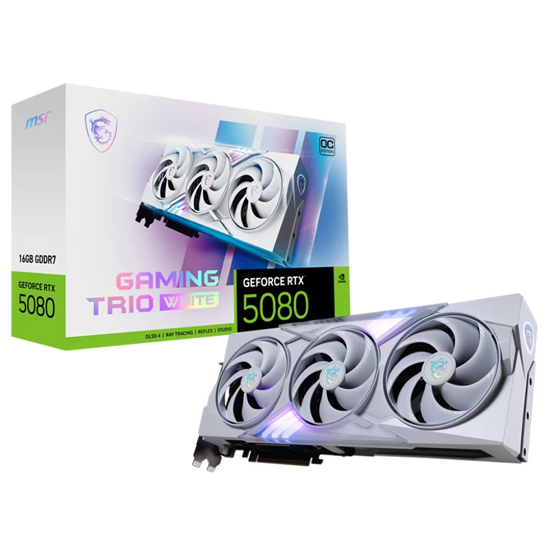 MSI GeForce RTX 5080 Gaming Trio 16G OC White Graphics Card