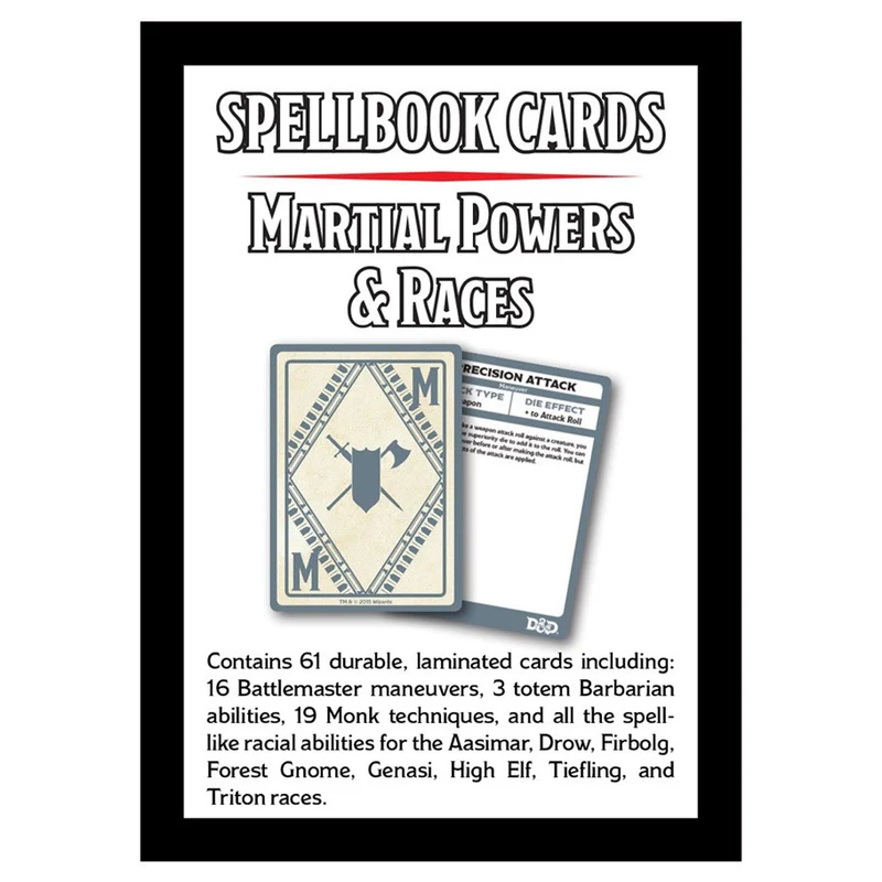 Wizards Of The Coast D&D Spellbook Cards Martial Powers & Races