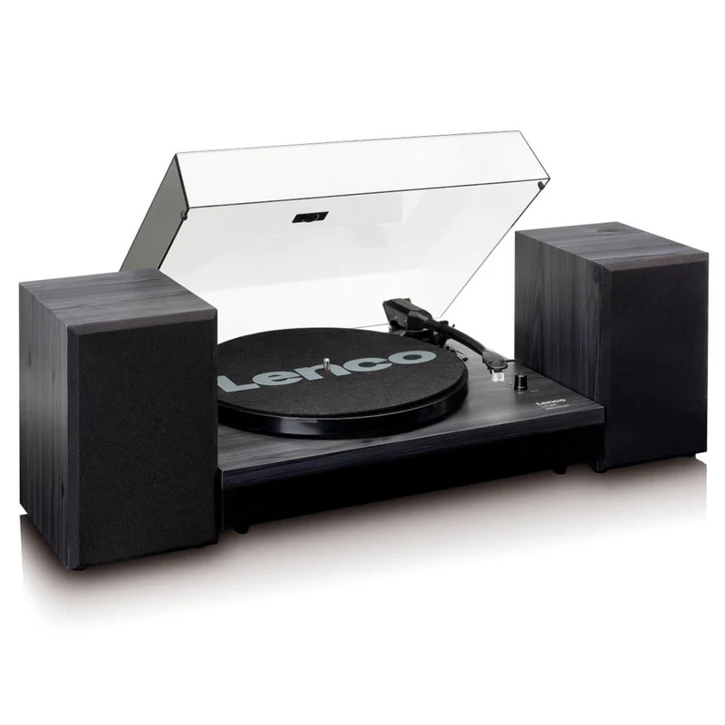 Lenco LS-300 Turntable with Bluetooth Connectivity & 2 Speakers (Black)