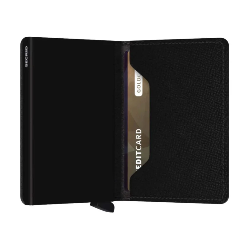 Secrid Slimwallet Compact RFID Crisple Leather Card Protector Wallet Black