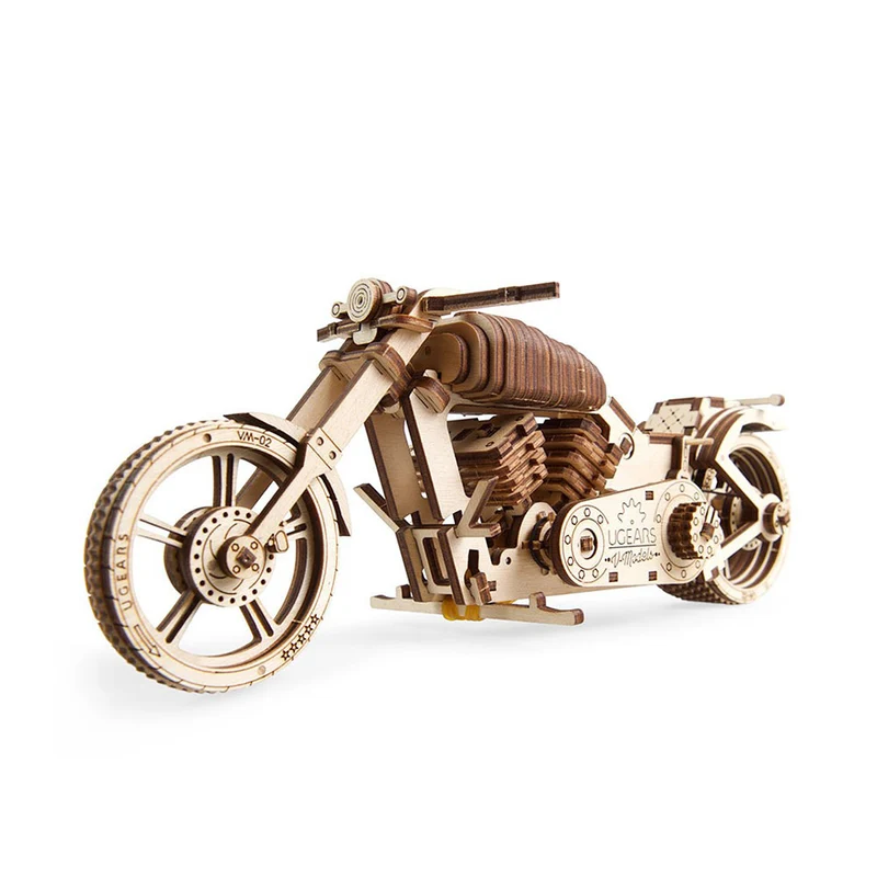 Ukraine Made UGears Self Propelled Wooden 3D Puzzle Bike VM-02 Mechanical Model