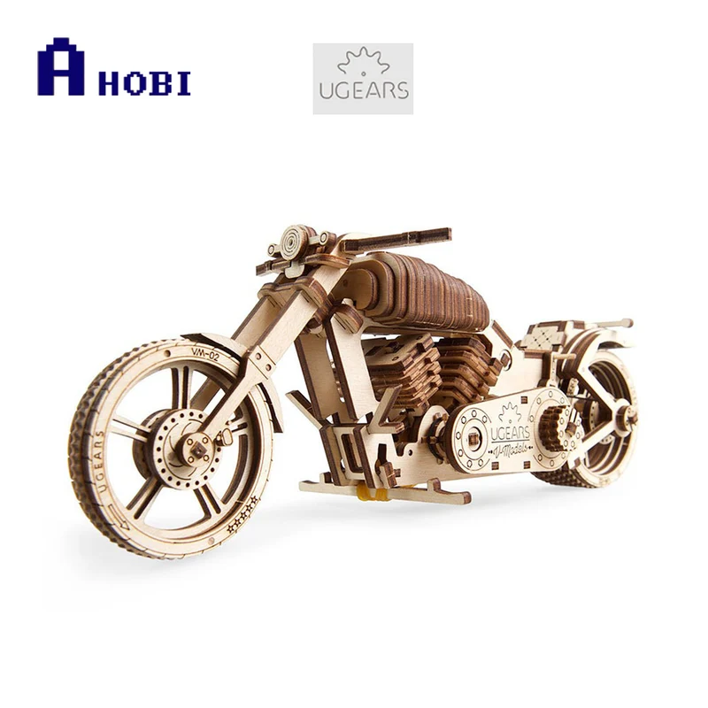 Ukraine Made UGears Self Propelled Wooden 3D Puzzle Bike VM-02 Mechanical Model