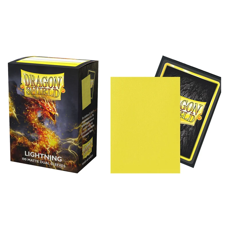 Arcane Tinmen Dragon Shield Standard 100ct Dual Matte Lightning Yellow Sleeves 63x88mm