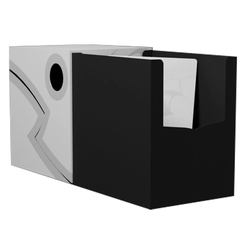 Arcane Tinmen Dragon Shield Revised Double Shell - Ashen White/Black Deck Box