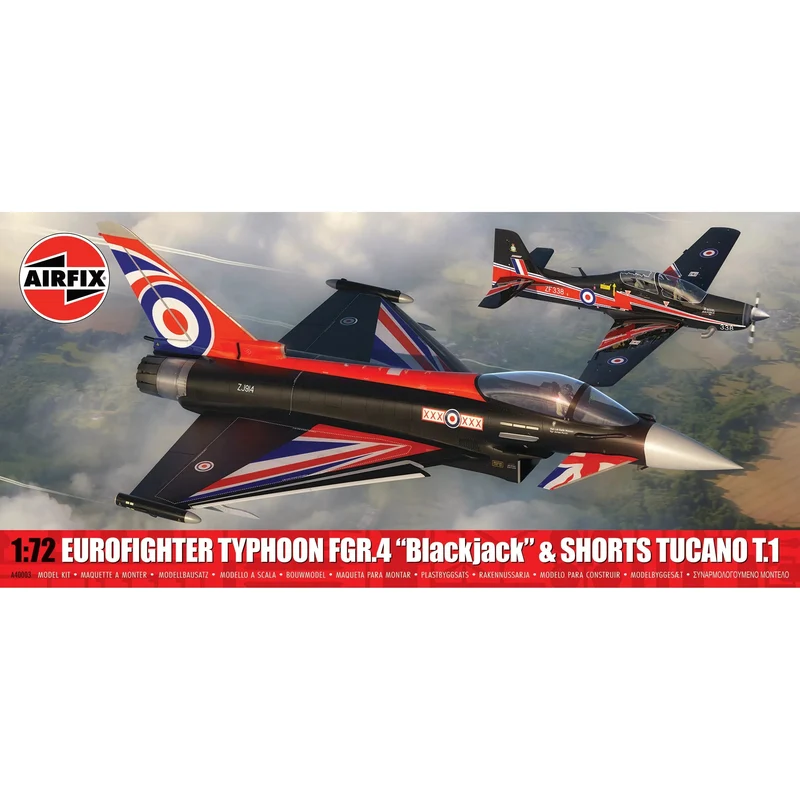 Airfix 1/72 Eurofighter Typhoon FGR.4 Blackjack and Shorts Tucano T.1 Twin Pack