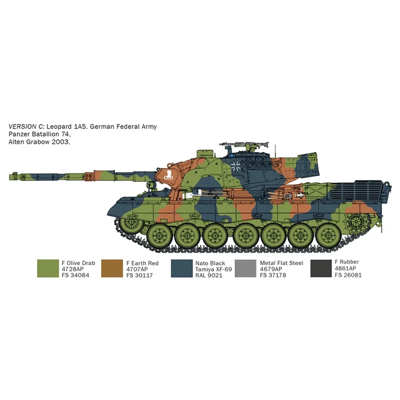 Italeri 1/35 Leopard 1 A5 Tank Scaled Plastic Model Kit