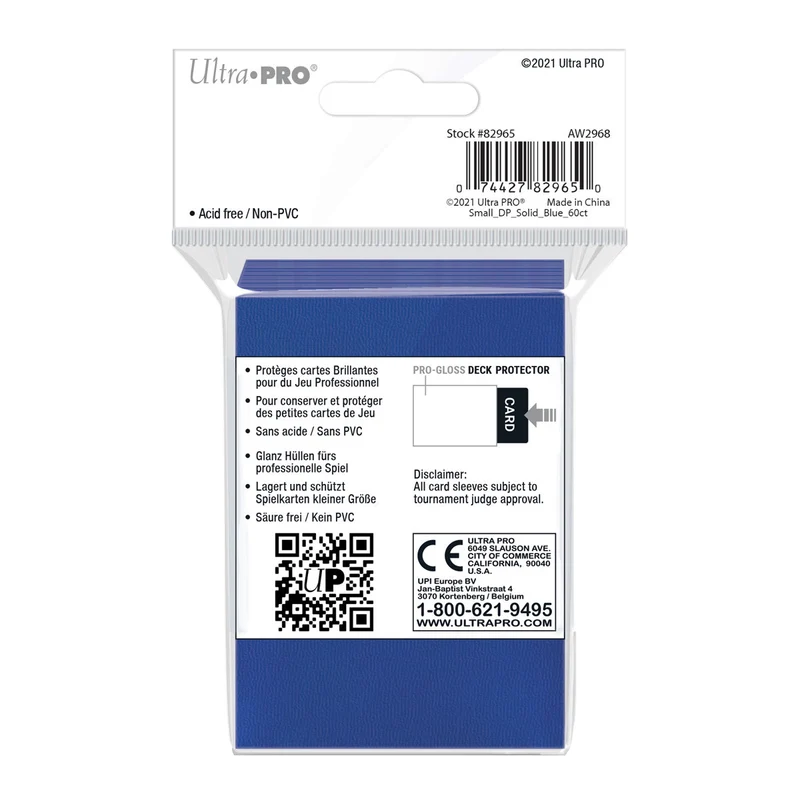 Ultra Pro: UP82965 PRO-Gloss 60ct Small Deck Protector sleeves (Blue)