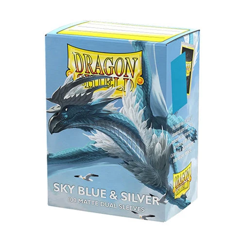 Arcane Tinmen Dragon Shield Standard 100ct Dual Matte Sky Blue/Silver Sleeves 63x88mm
