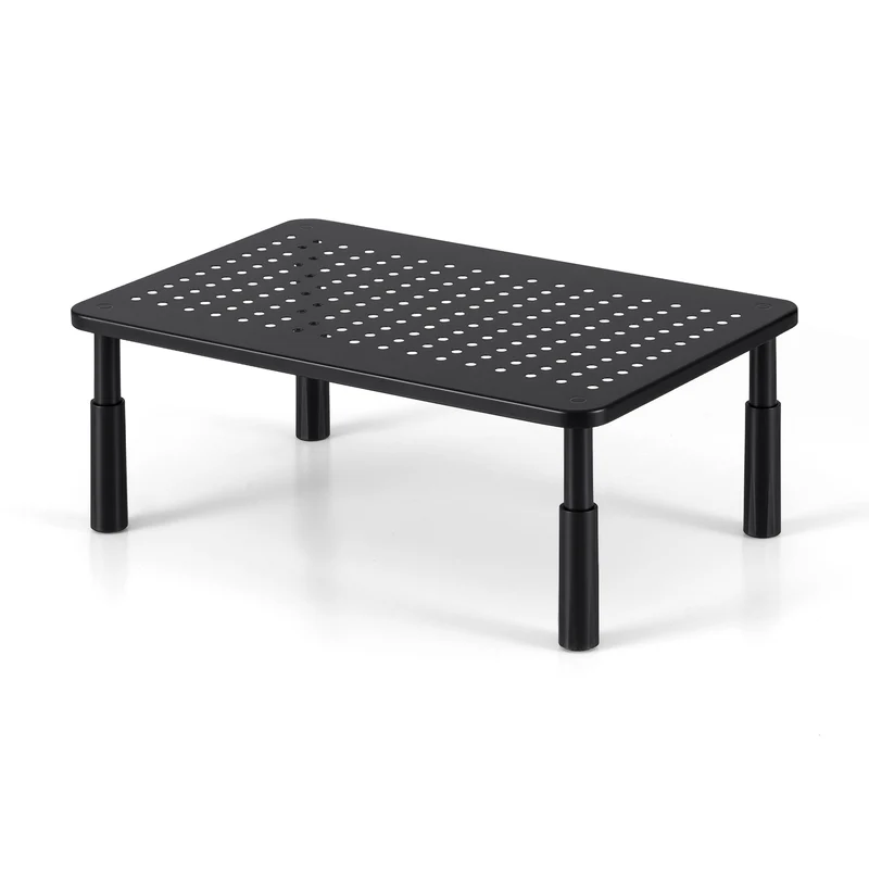 Artiss Monitor Stand Adjustable Riser For Computer Monitor And Laptop 3 Height Desk Organizer Black