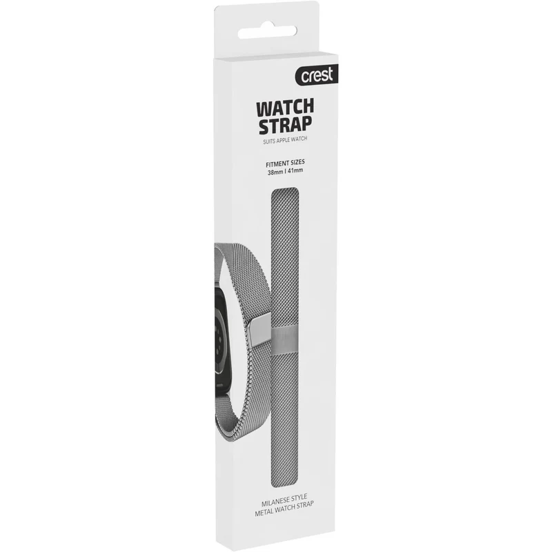 Crest Milanese Watch Strap for Apple Watch 38-41mm (Silver)