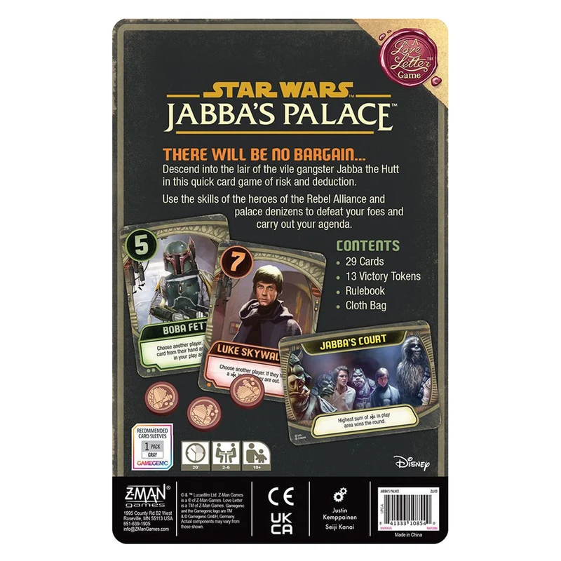 Z-man Games Jabbas Palace - A Love Letter Game