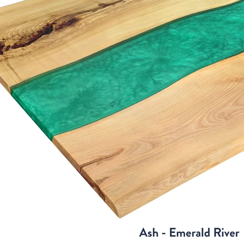 Desky Dual Resin Hardwood Sit Stand Desk 180cm White Ash Emerald River Desktop and White Frame