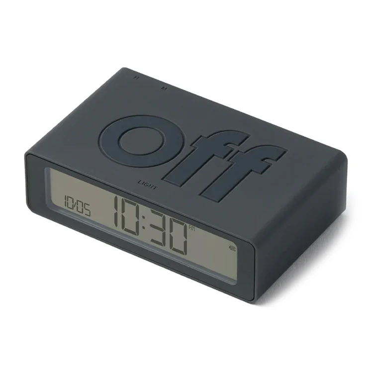 Lexon Flip Mini Reversible Alarm Clock (Grey)